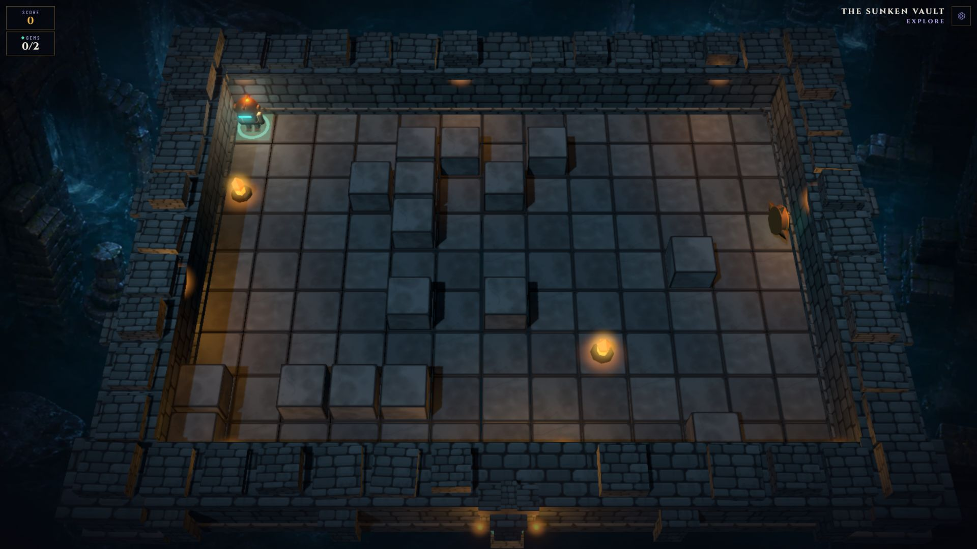 Sliding puzzle gameplay inside the Sunken Vault